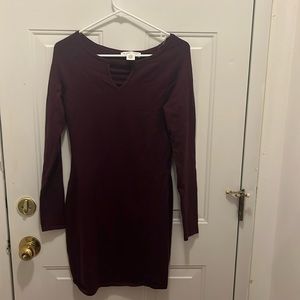 Dark Purple Long Sleeve Dress